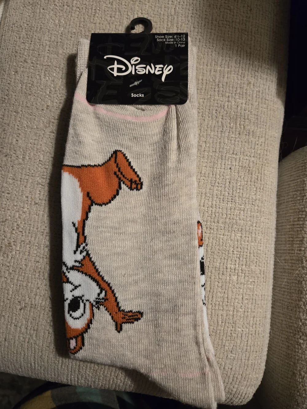 Disney Chip N Dale Chipmunk Rescue Rangers Crew Socks